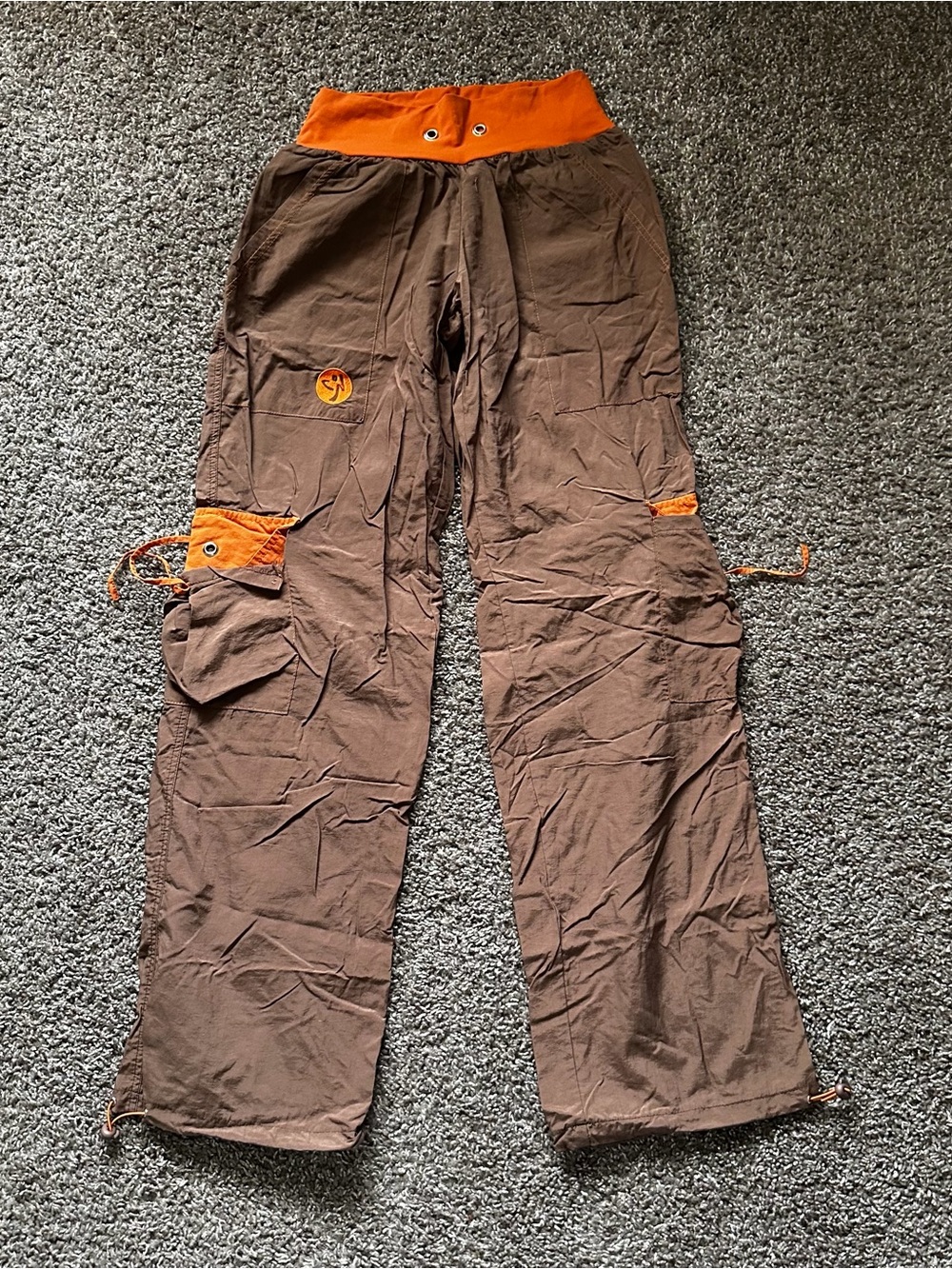 Zumba Fitness Samba Cargo Pants Brown Orange M - Picture 3 of 6